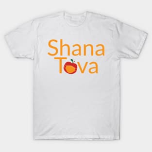 Shana Tova with Red apple wearing face mask T-Shirt